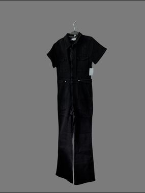Black Short-Sleeve Utility Jumpsuit GOOD AMERICAN